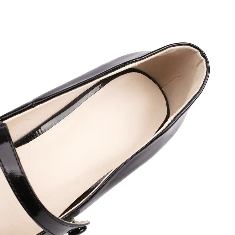 Women's Round Toe Cone Heel Mary Jane Platform Pumps