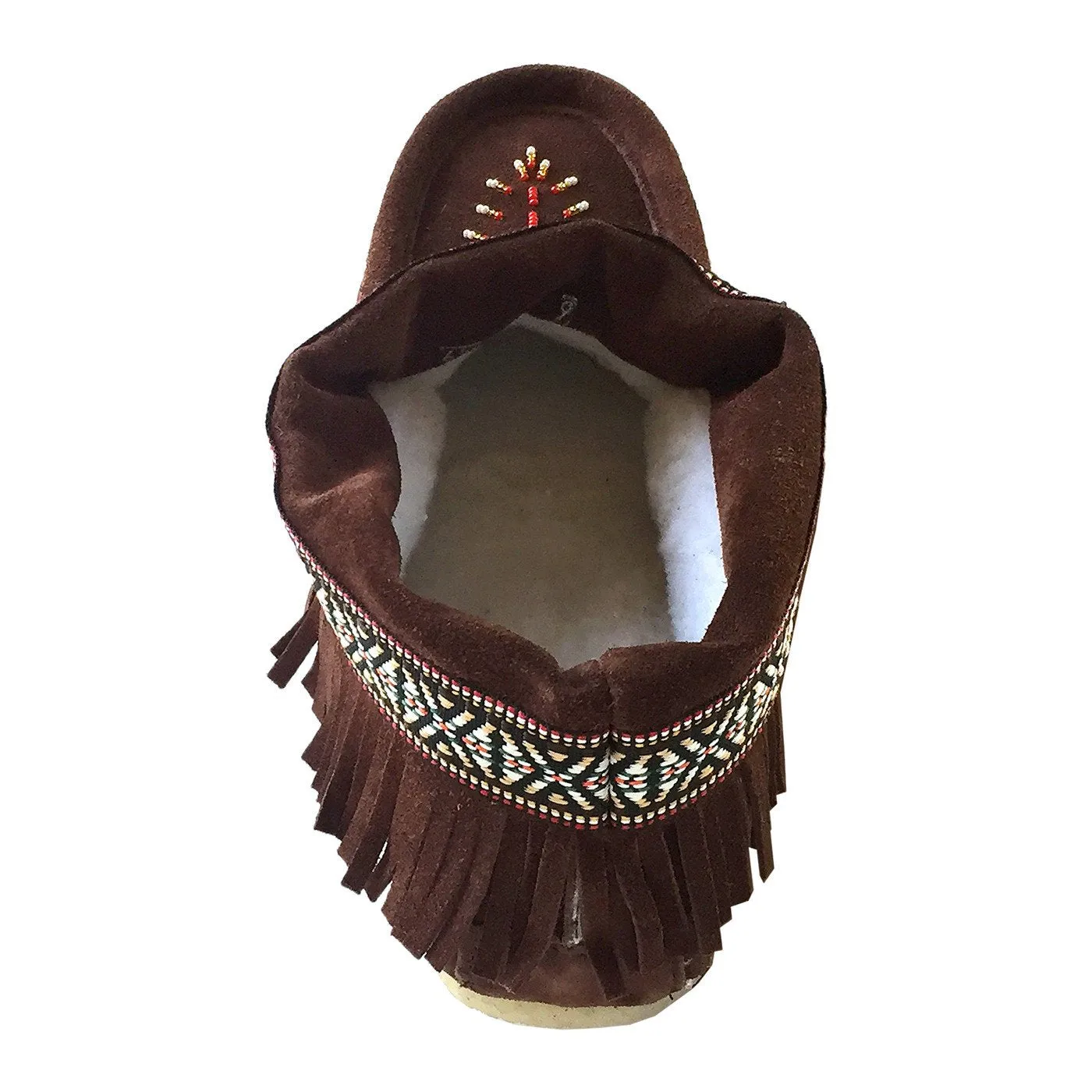 Women's Suede Fringed Lined Moccasin Shoes