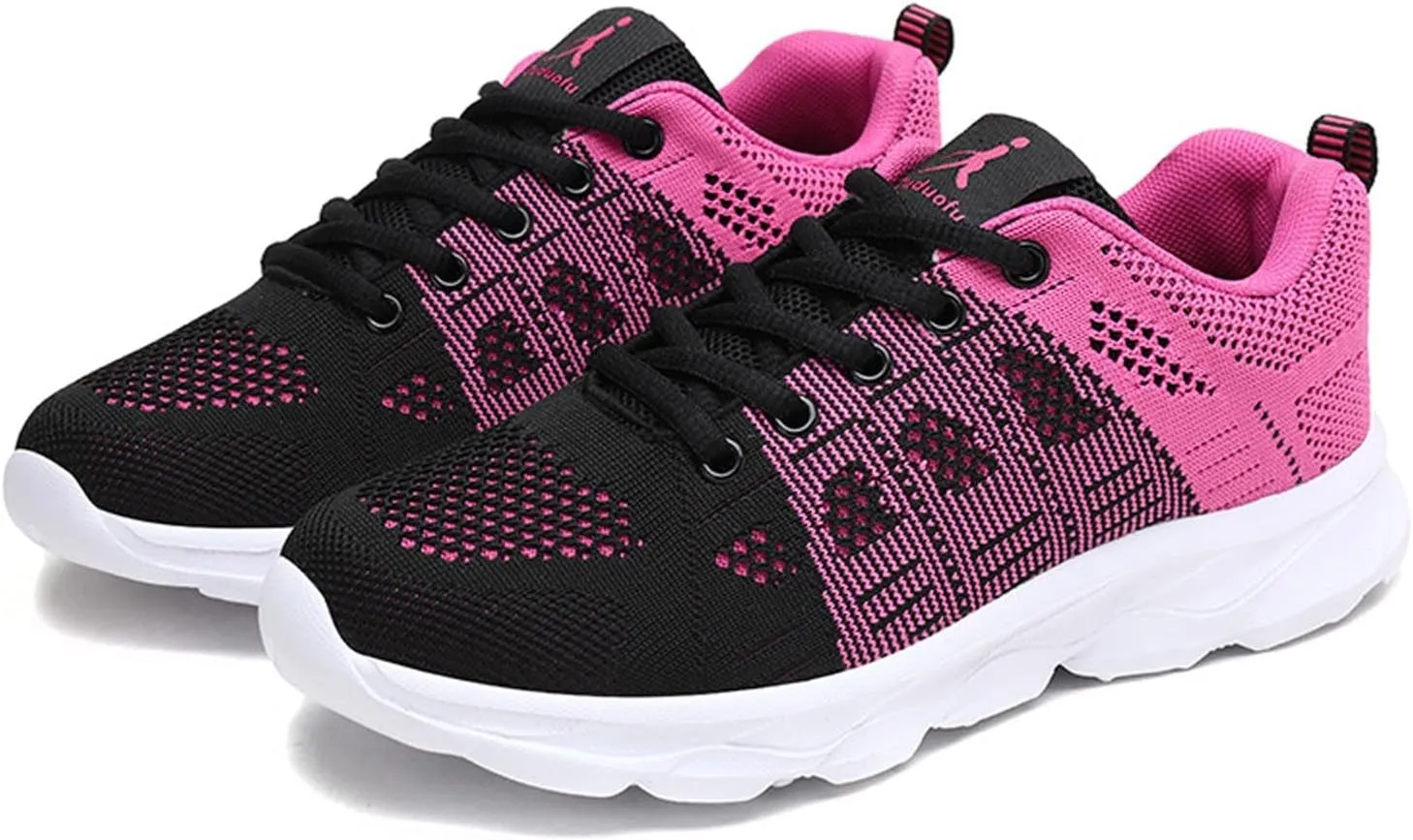 Womens Walking Running Shoes Lightweight Non Slip Tennis Fashion Sneakers Colorblock Platform Lace-Up Breathable Casual Shoes