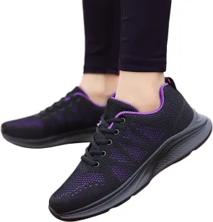 Womens Walking Running Shoes Lightweight Non Slip Tennis Fashion Sneakers Colorblock Platform Lace-Up Breathable Casual Shoes