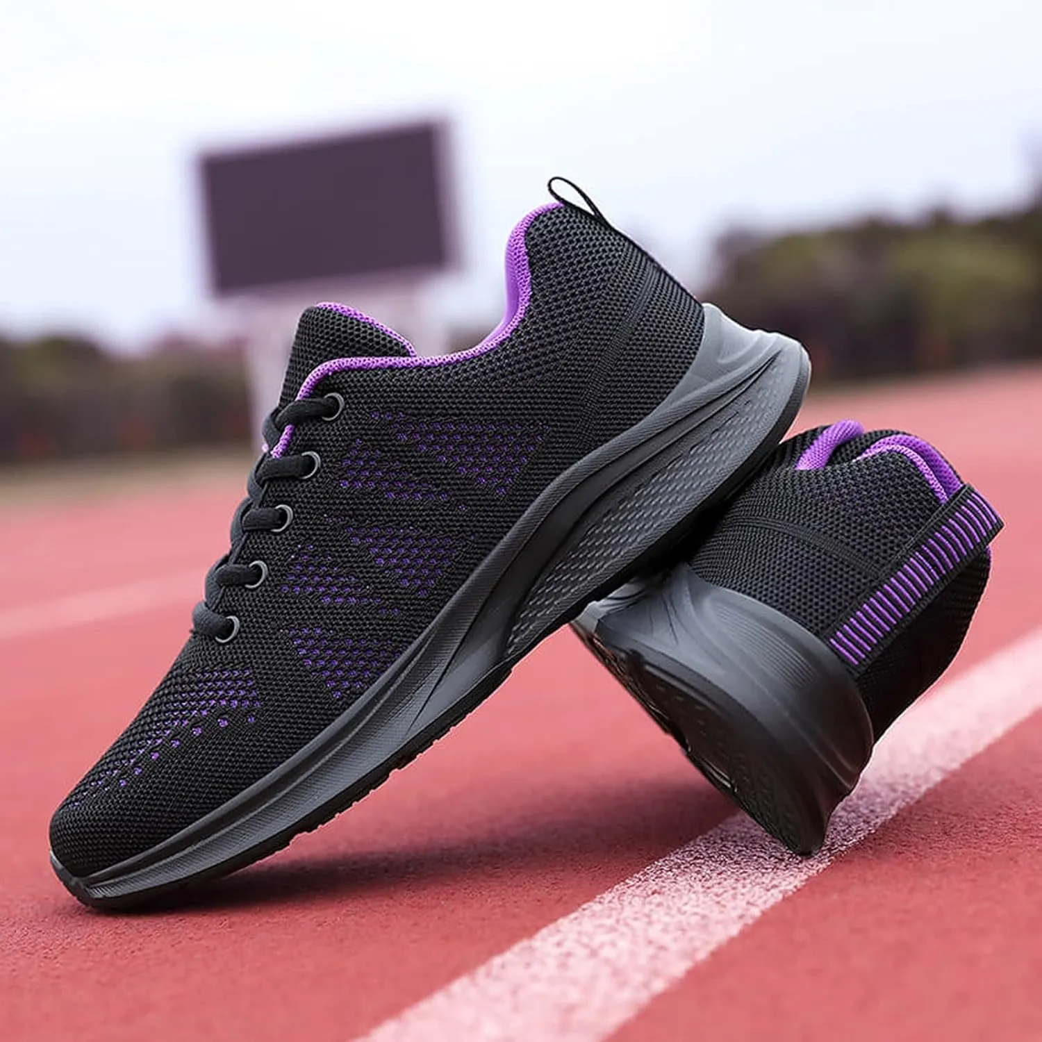 Womens Walking Running Shoes Lightweight Non Slip Tennis Fashion Sneakers Colorblock Platform Lace-Up Breathable Casual Shoes
