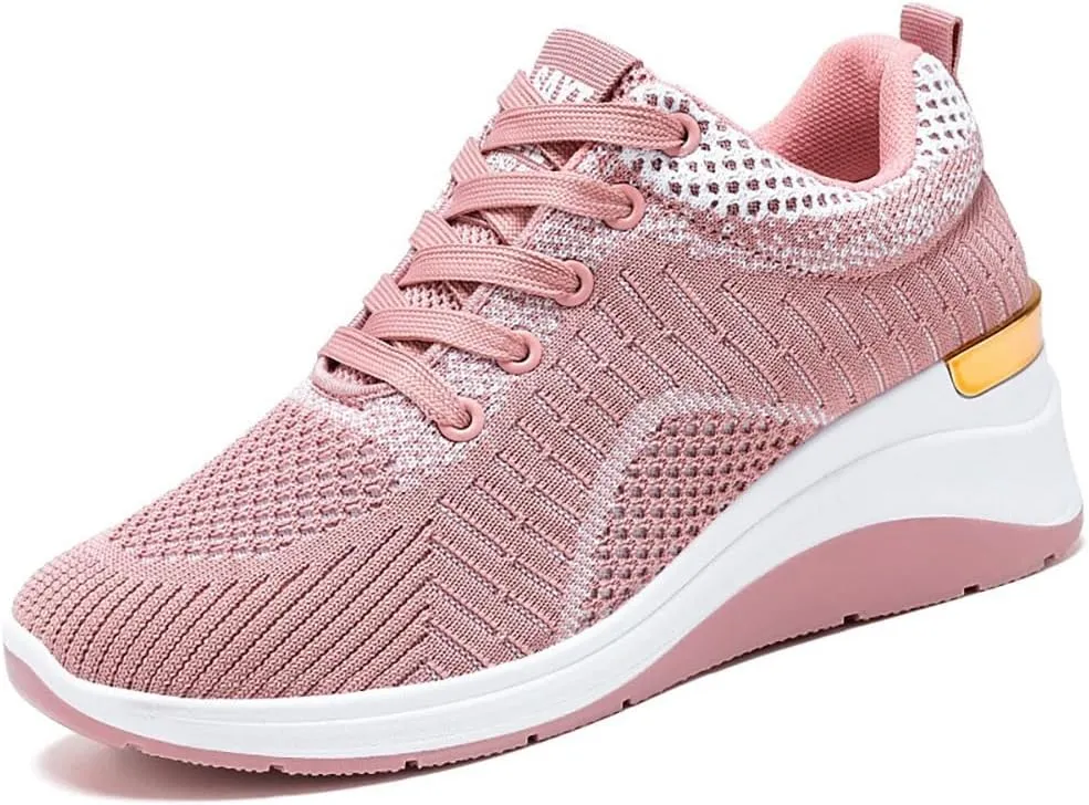 Womens Walking Tennis Shoes Non Slip Running Shoes Slip On Walking Shoes Lightweight Casual Sneakers Fashion Sneakers Mesh Workout Sports Shoes Breathable Thick Soled Sports Shoes