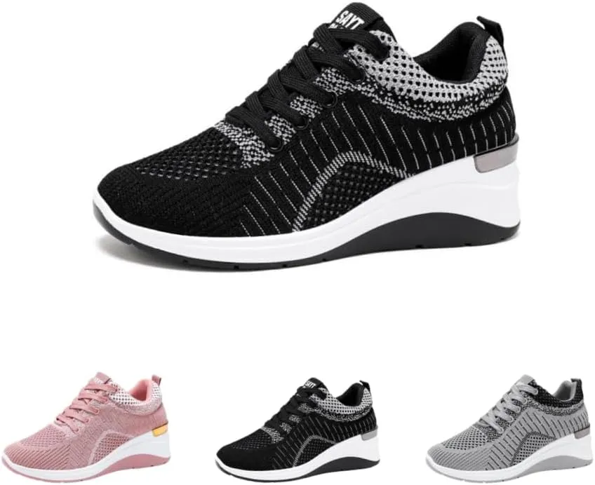 Womens Walking Tennis Shoes Non Slip Running Shoes Slip On Walking Shoes Lightweight Casual Sneakers Fashion Sneakers Mesh Workout Sports Shoes Breathable Thick Soled Sports Shoes