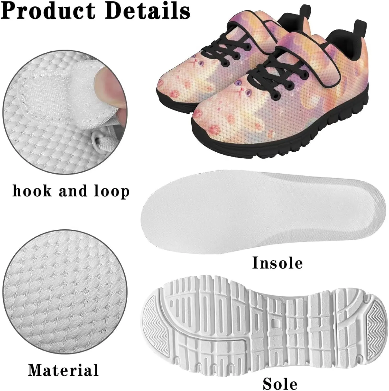 YEXIATODO Kids Sneakers Fashion Comfortable Casual Athletic Tennis Shoe Breathable Lightweight Slip on Sports Shoes