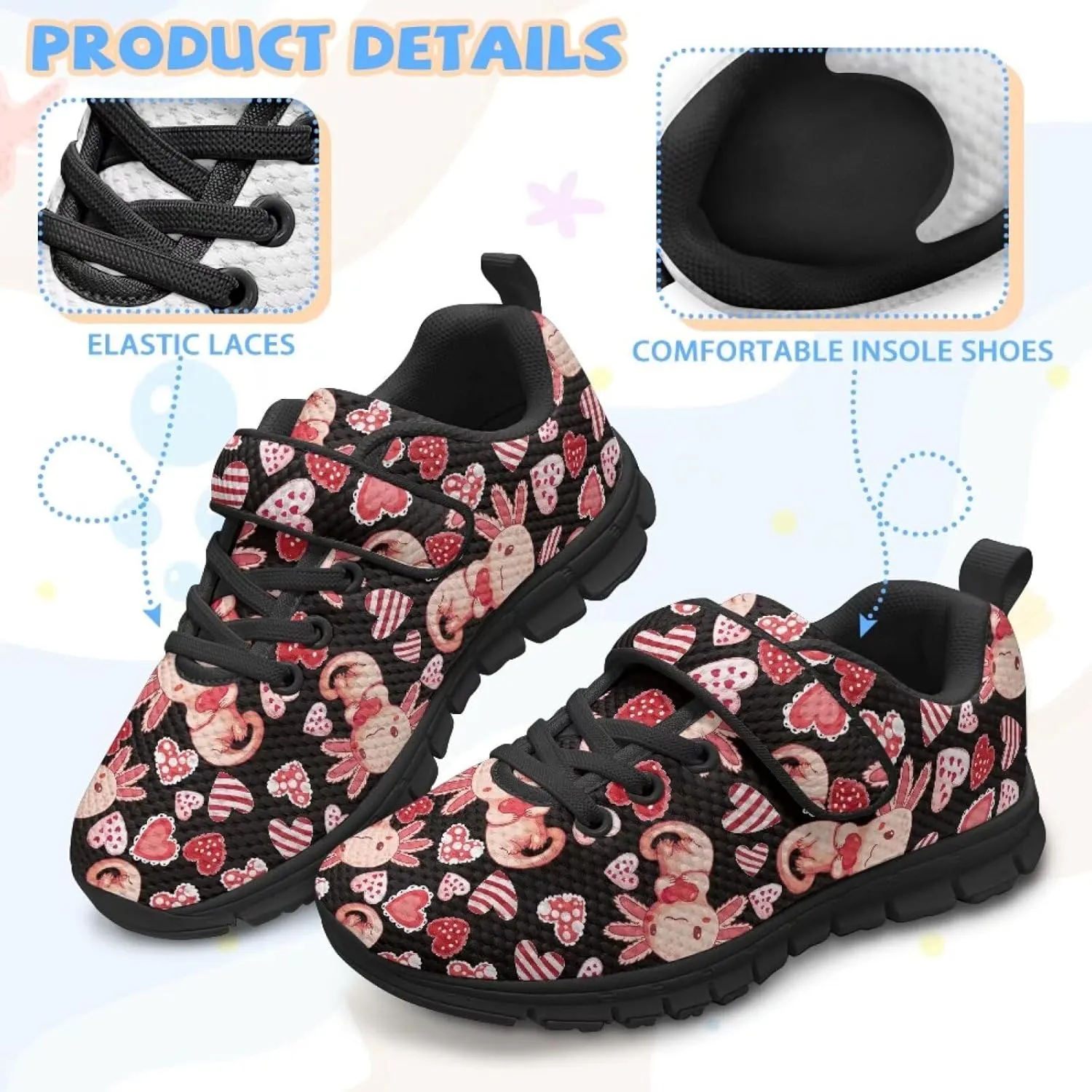 YEXIATODO Kids Sneakers Fashion Comfortable Casual Athletic Tennis Shoe Breathable Lightweight Sports Shoes 11-2.5