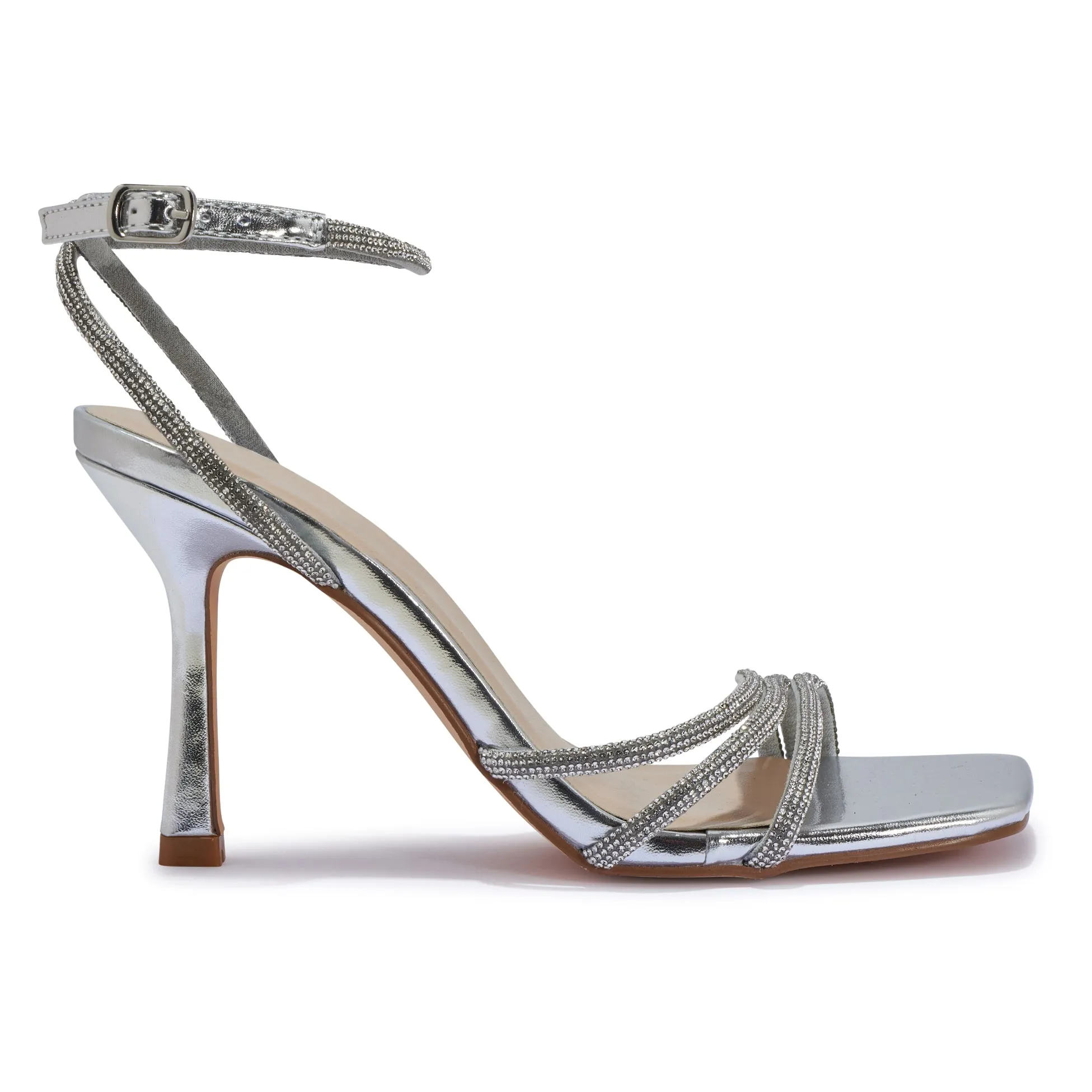 ZAYNAH2 LACE UP STILETTO HEEL WITH FEATHER STRAP SANDAL