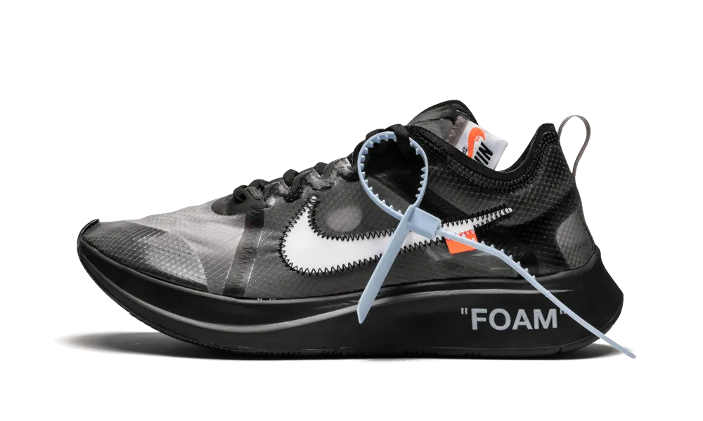 Zoom Fly Off-White Black Silver Elastic Sling