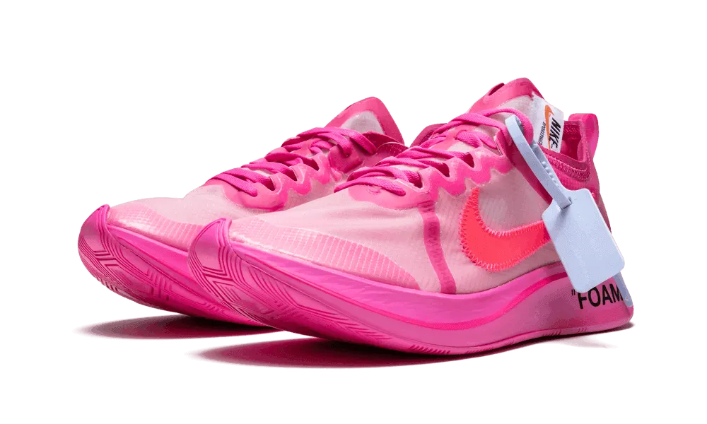 Zoom Fly Off-White Tulip Pink sequin - decorated running wear Marathon Training